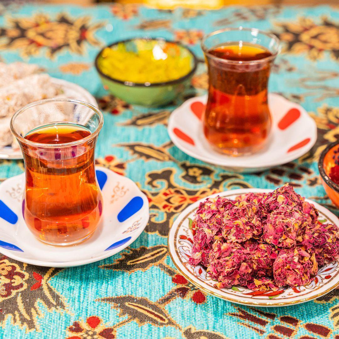 Mosaic Art Supply refreshments turksih tea coffee annd turksih delight